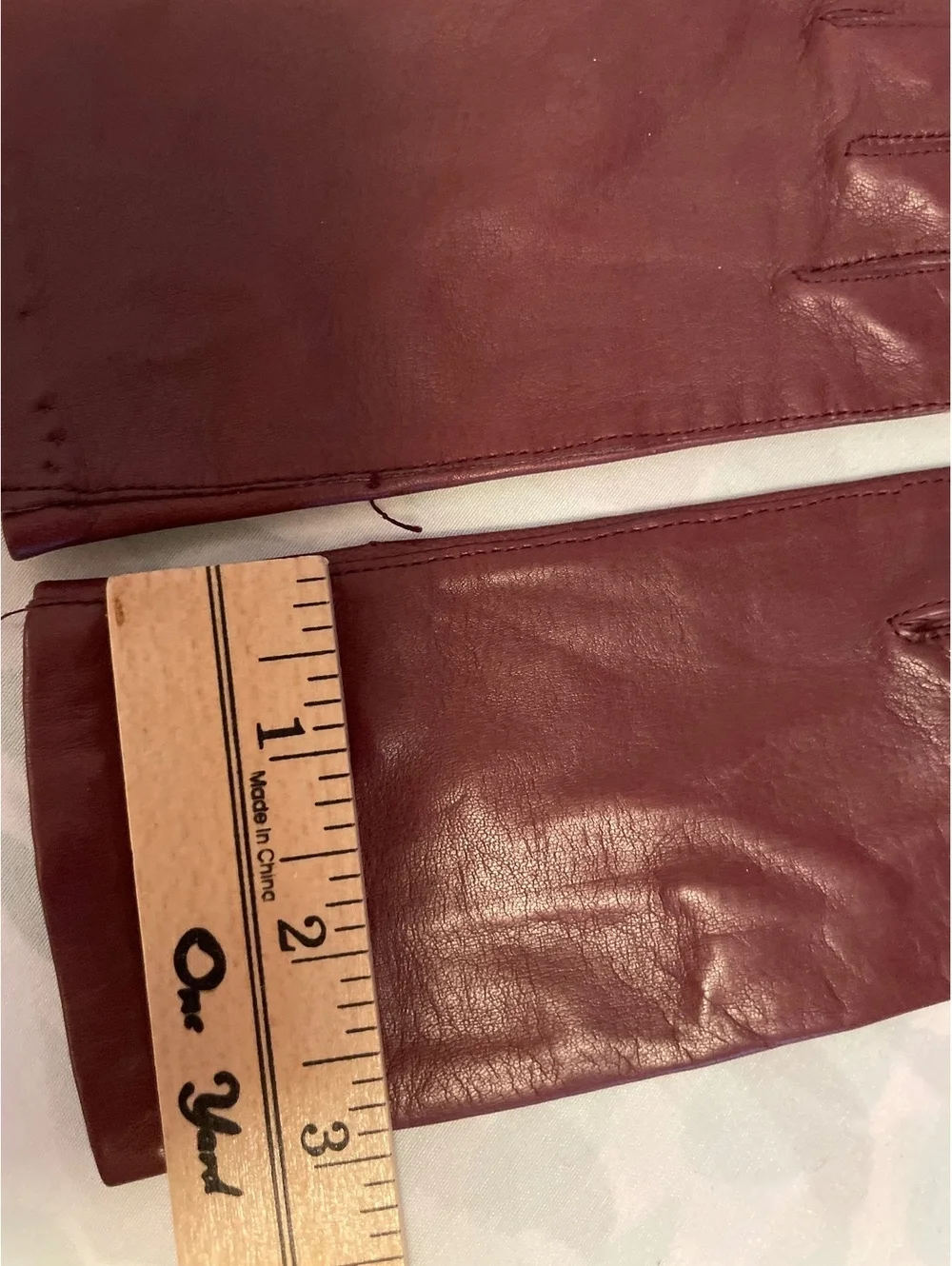 Vintage Burgundy Gloves Women's Size 6.5 Nylon Lined Made in Philippines